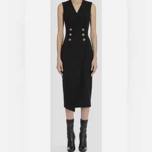 RACHEL ZOE black Double Breasted LUXE Sleeveless tuxedo blazer dress size 4